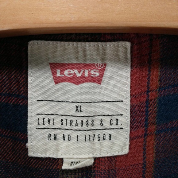 Levi's Men's Button Up Shirt Multicolor Size XL Long Sleeve Plaid Cotton Casual - Picture 9 of 13